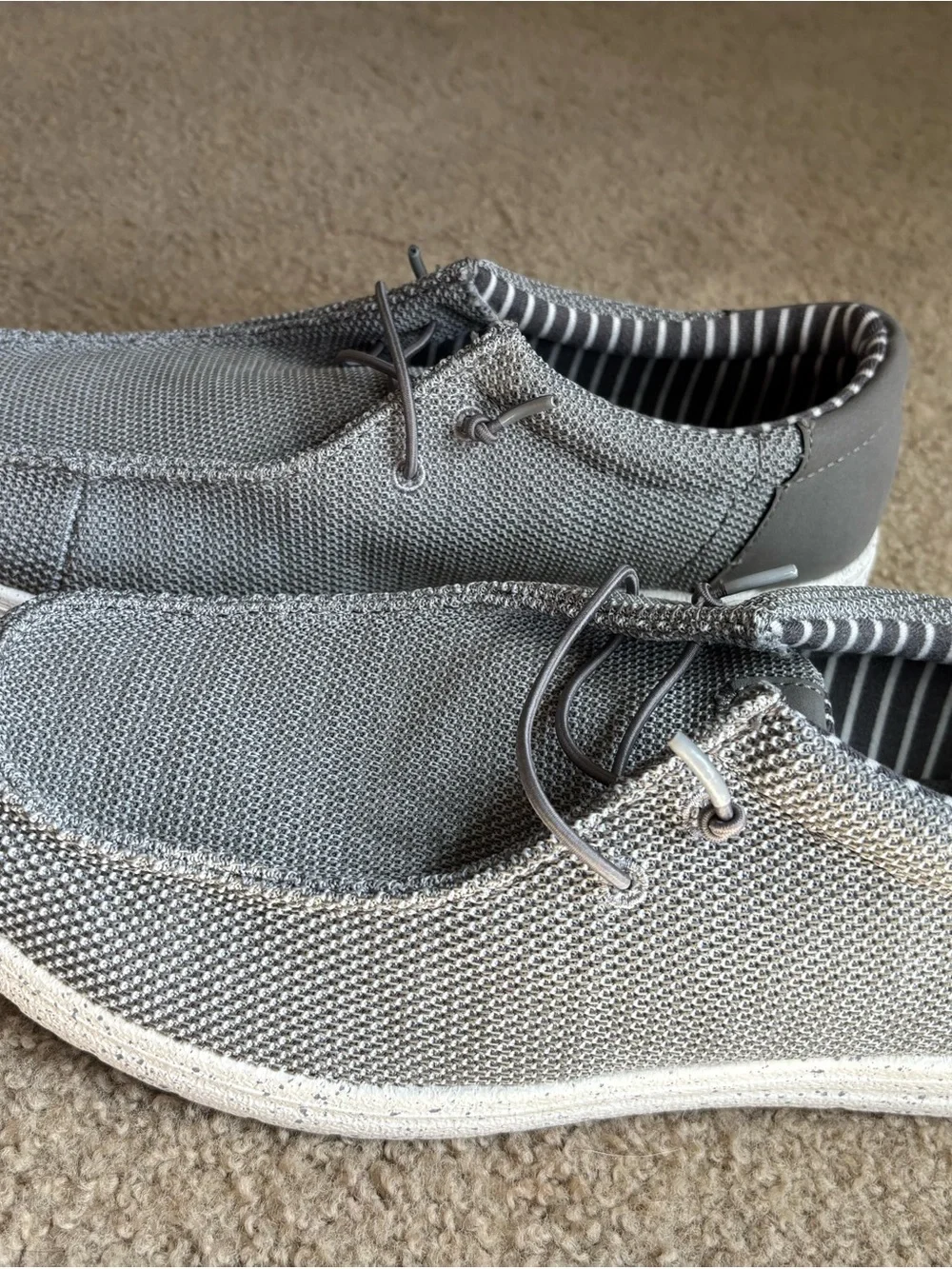 Falls Creek Men’s Gray Knit Slip-On Loafers